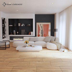 Ceramica San Lorenzo - MADERA TOSCANA COBRE-43X87-FACHADA-BULEVAR-NEGRO-31X60