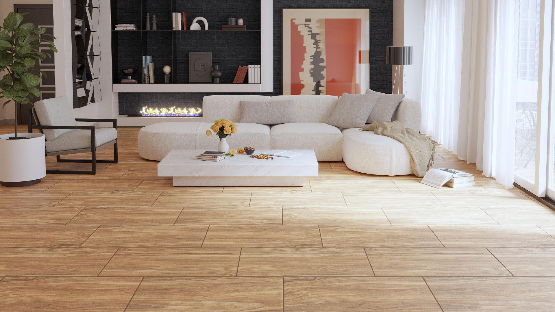 Ceramica San Lorenzo - MADERA TOSCANA COBRE-43X87-FACHADA-BULEVAR-NEGRO-31X60